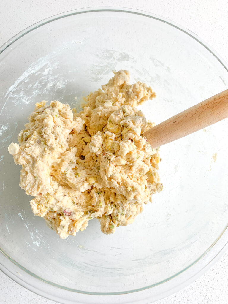sourdough scone dough mixed together