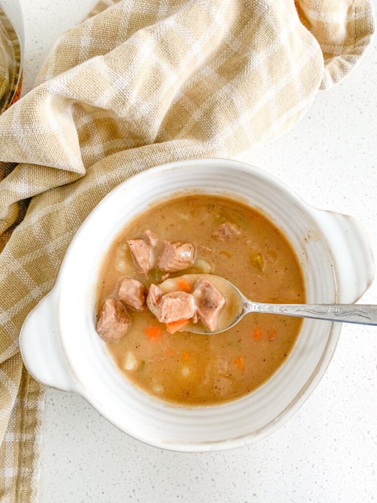 freshly cooked stovetop balsamic beef stew