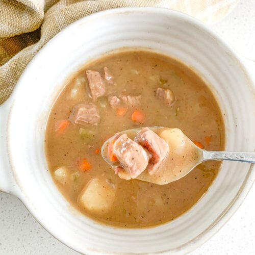 freshly cooked stovetop balsamic beef stew