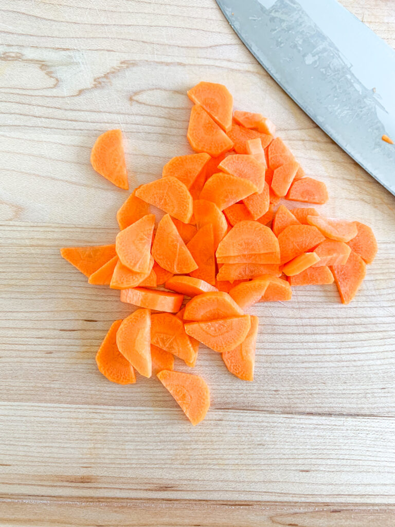 carrots chopped for stew