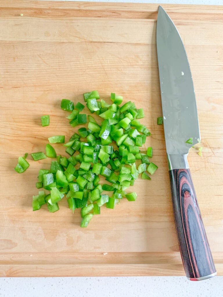 green bell pepper finely diced