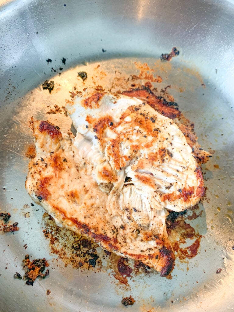 pan searing chicken for sliders