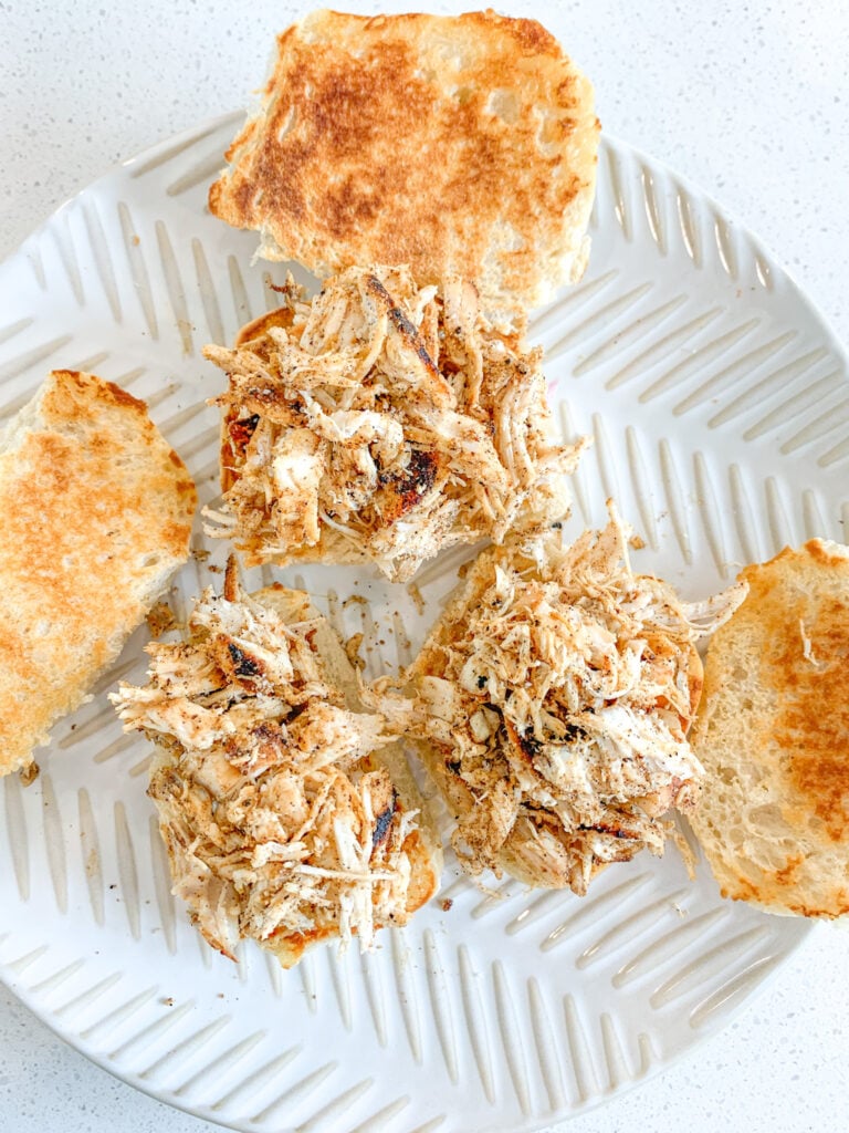 chicken added to slider buns