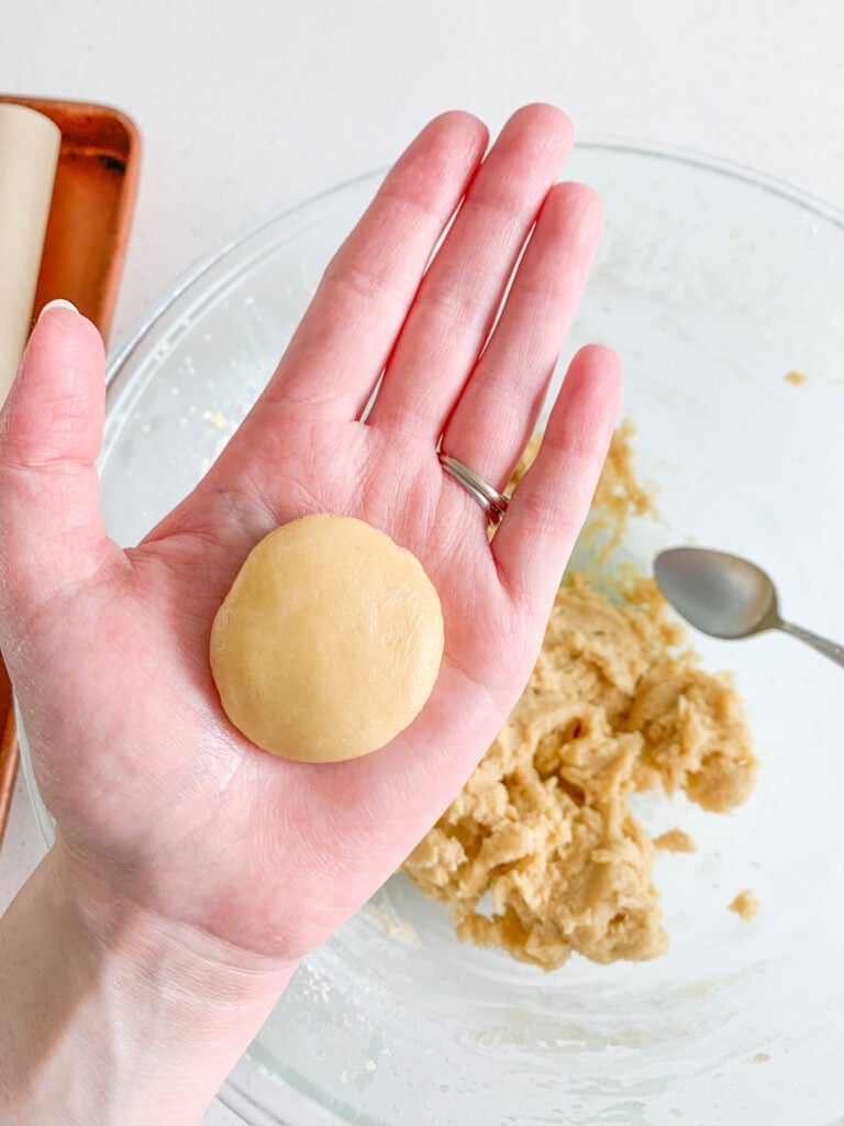 homemade vanilla wafer dough flattened