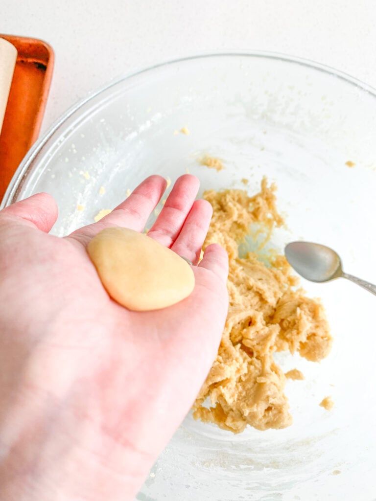homemade vanilla wafer dough flattened