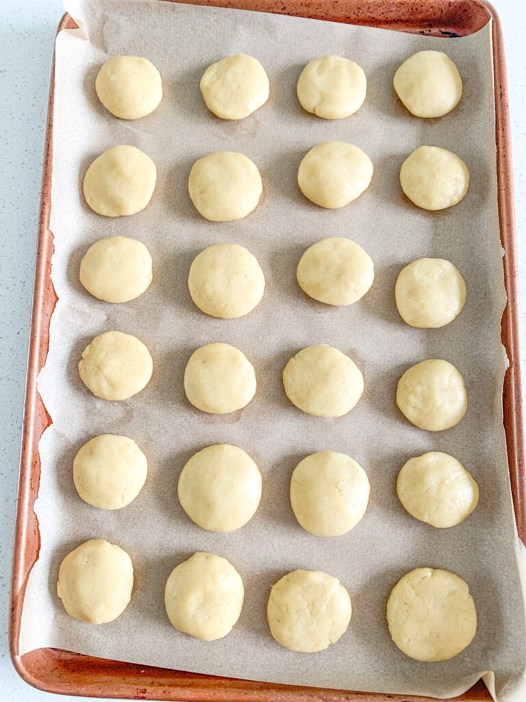 vanilla wafer cookie dough ready to be baked