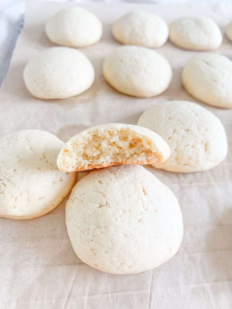 freshly baked homemade vanilla wafers made with sourdough
