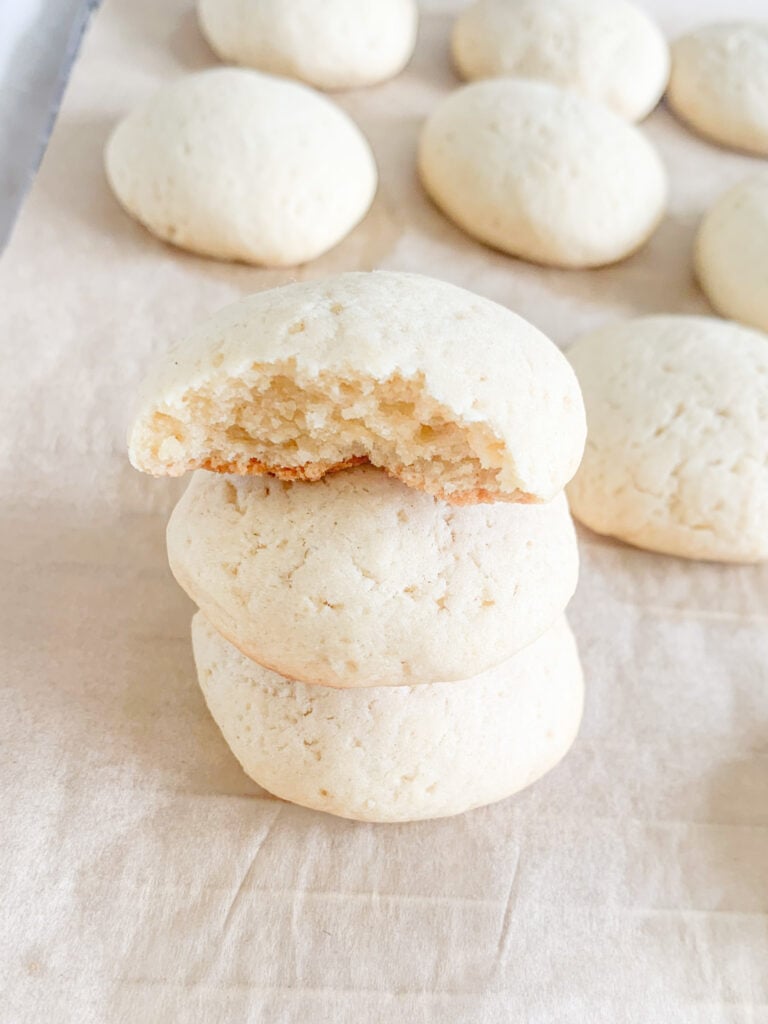 freshly baked homemade vanilla wafers made with sourdough