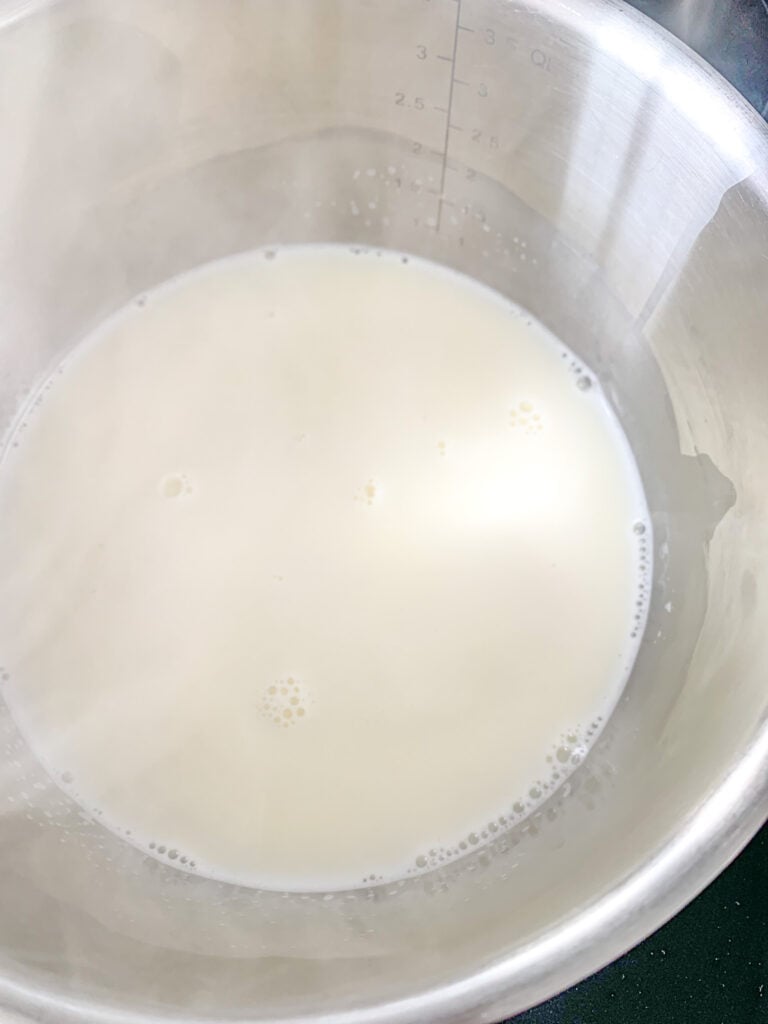 warming milk to make pudding