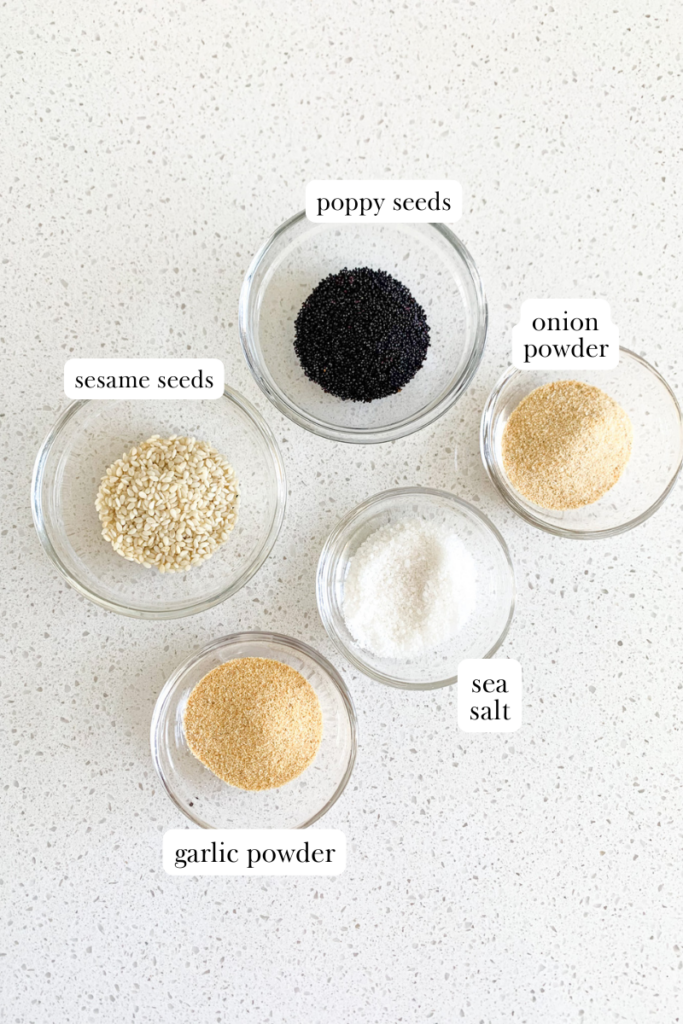 ingredients for homemade everything bagel seasoning