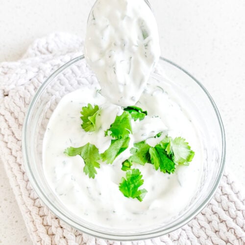 freshly made quick cilantro lime crema