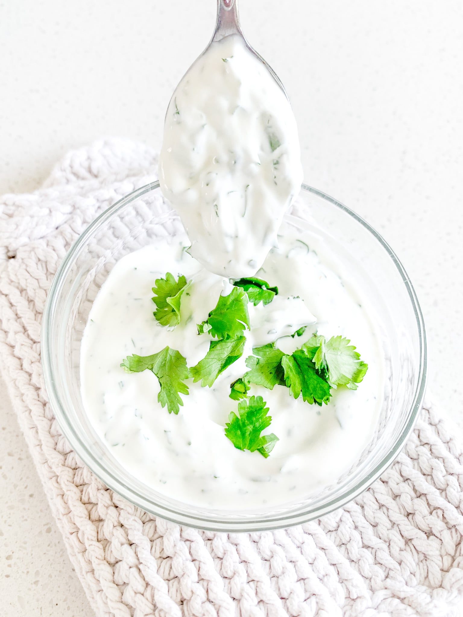 freshly made quick cilantro lime crema
