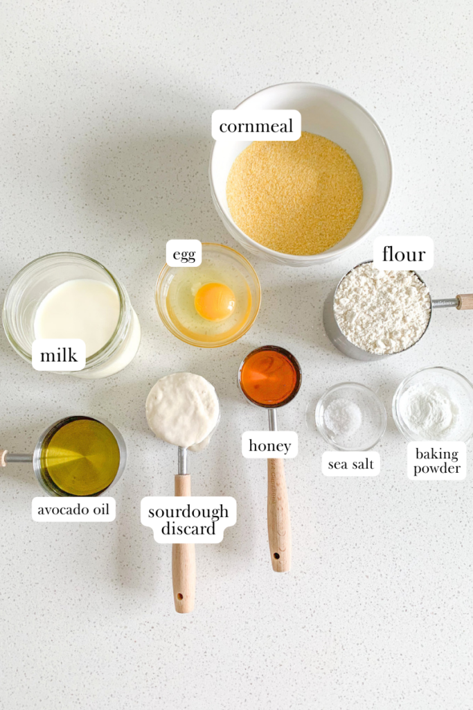 sourdough corn muffins labeled ingredients