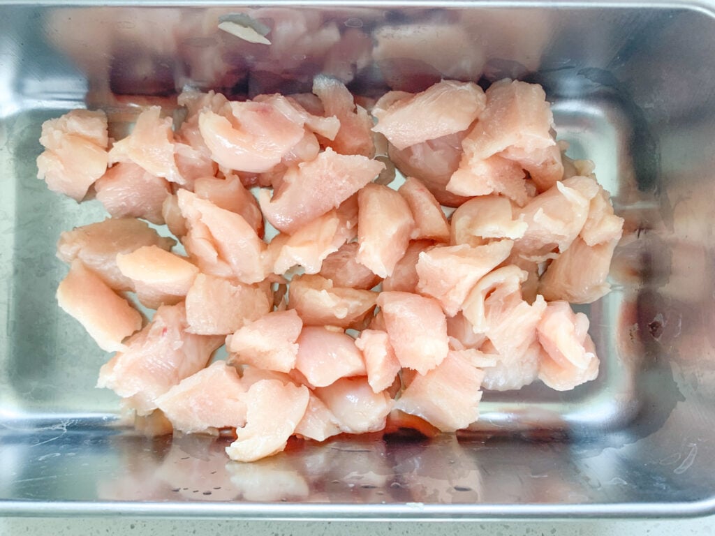 chicken breast sliced into bite sized chunks