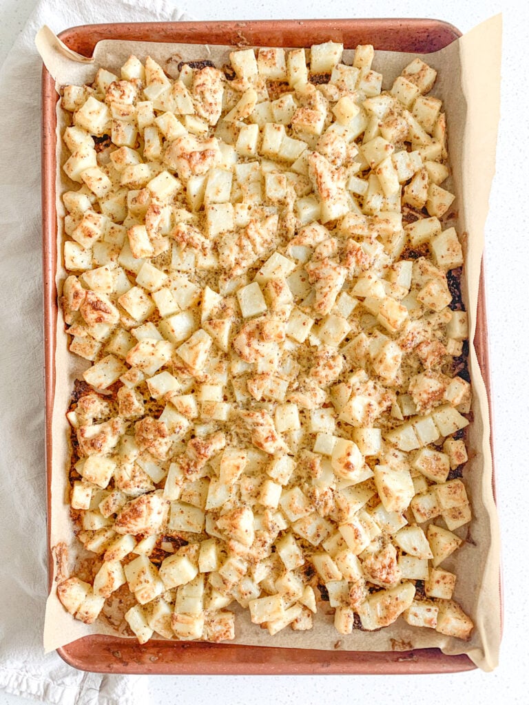 freshly baked zesty sheet pan chicken and potatoes