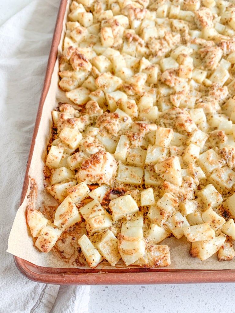 freshly baked zesty sheet pan chicken and potatoes