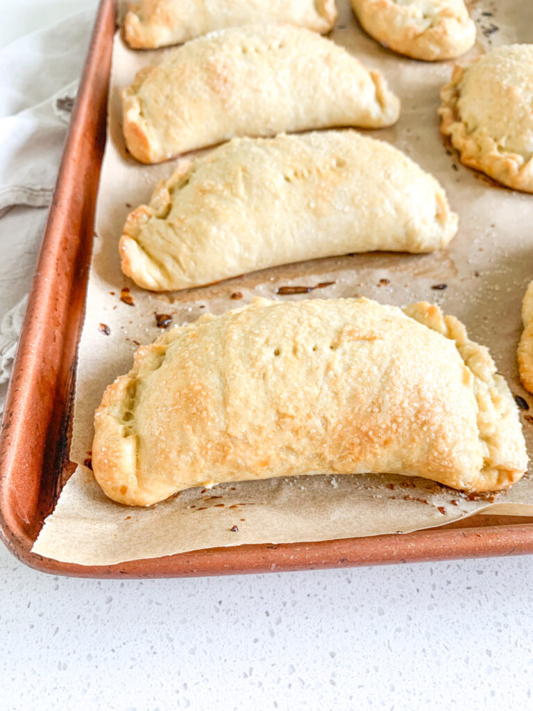freshly baked sourdough peach hand pies