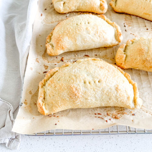 freshly baked sourdough peach hand pies