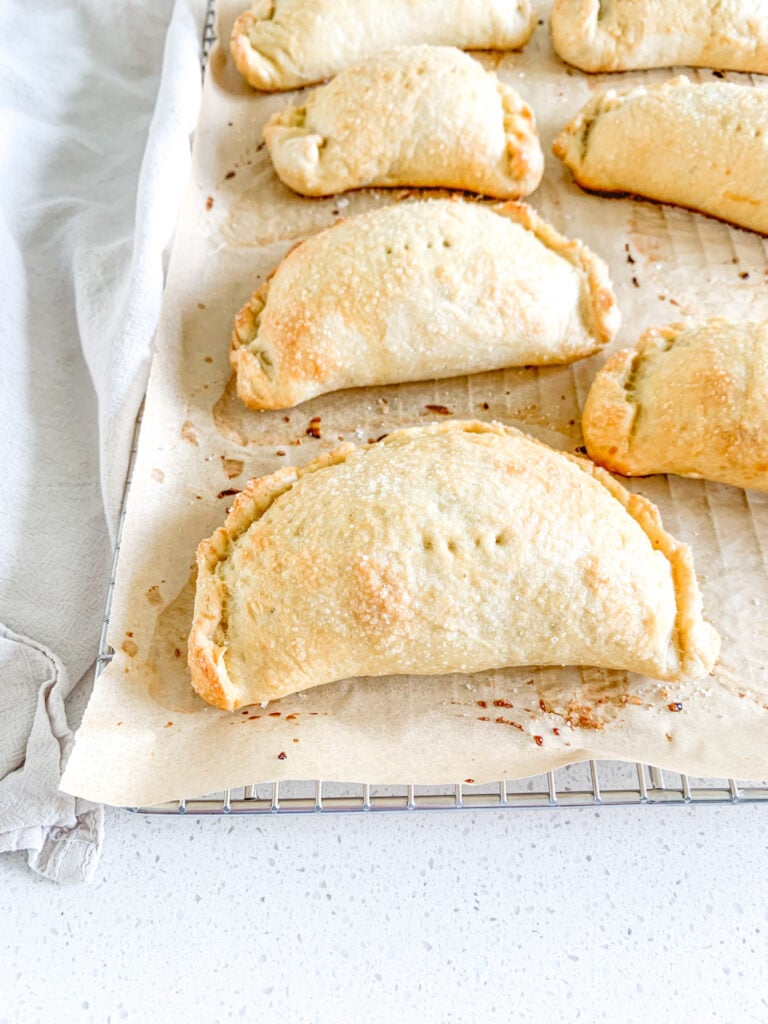 freshly baked sourdough peach hand pies