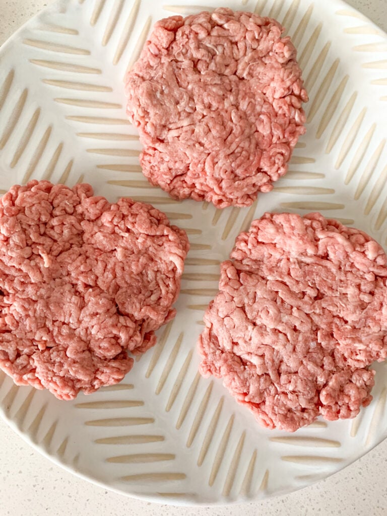 ground beef formed into patties