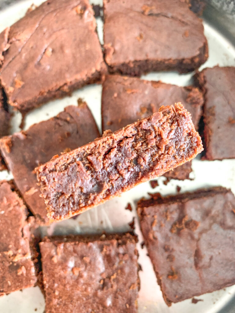 sourdough pumpkin brownies sliced and cooled