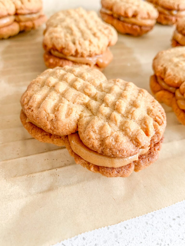 freshly baked and assembled homemade sourdough nutter butters