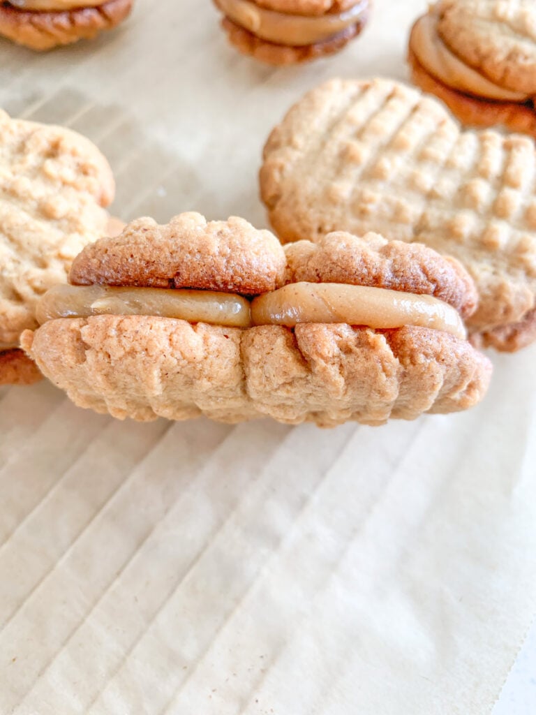 freshly baked and assembled homemade sourdough nutter butters
