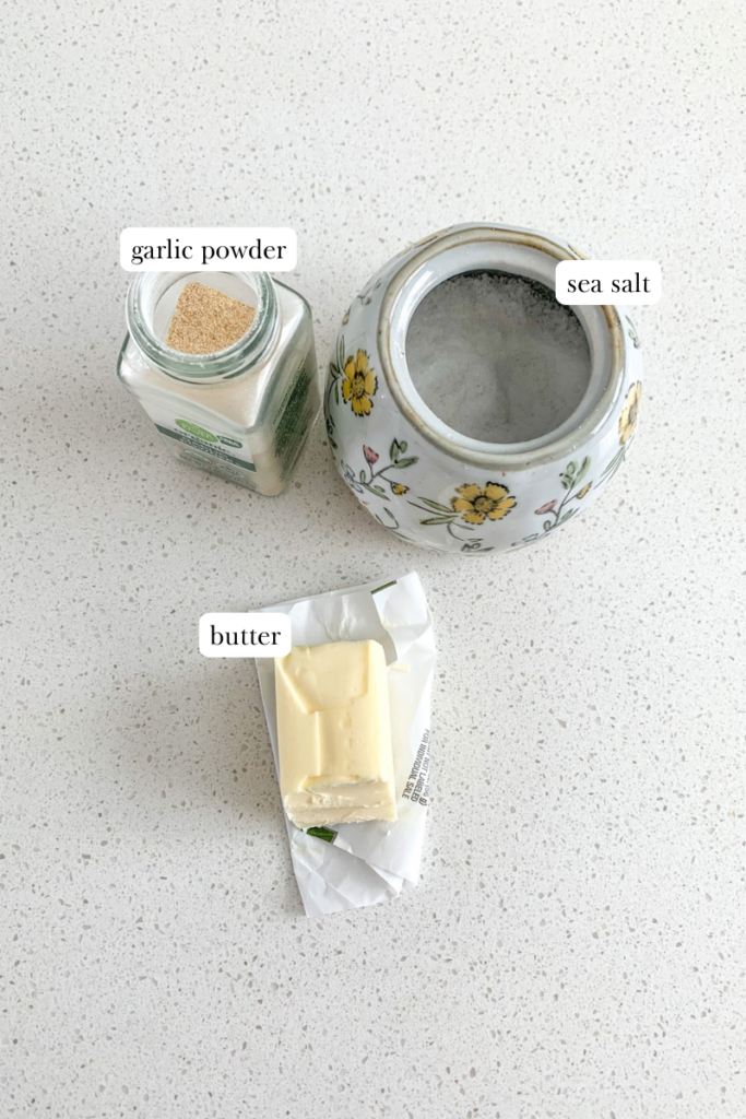 labeled ingredients for garlic butter