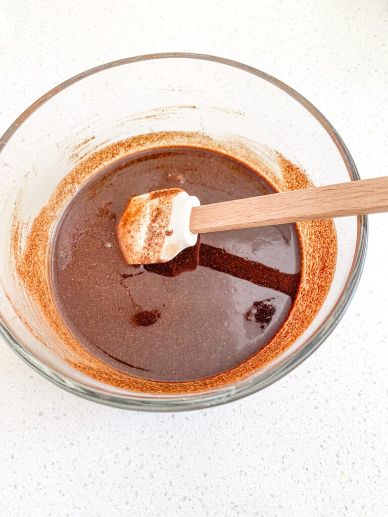cinnamon roll filling mixed in a bowl